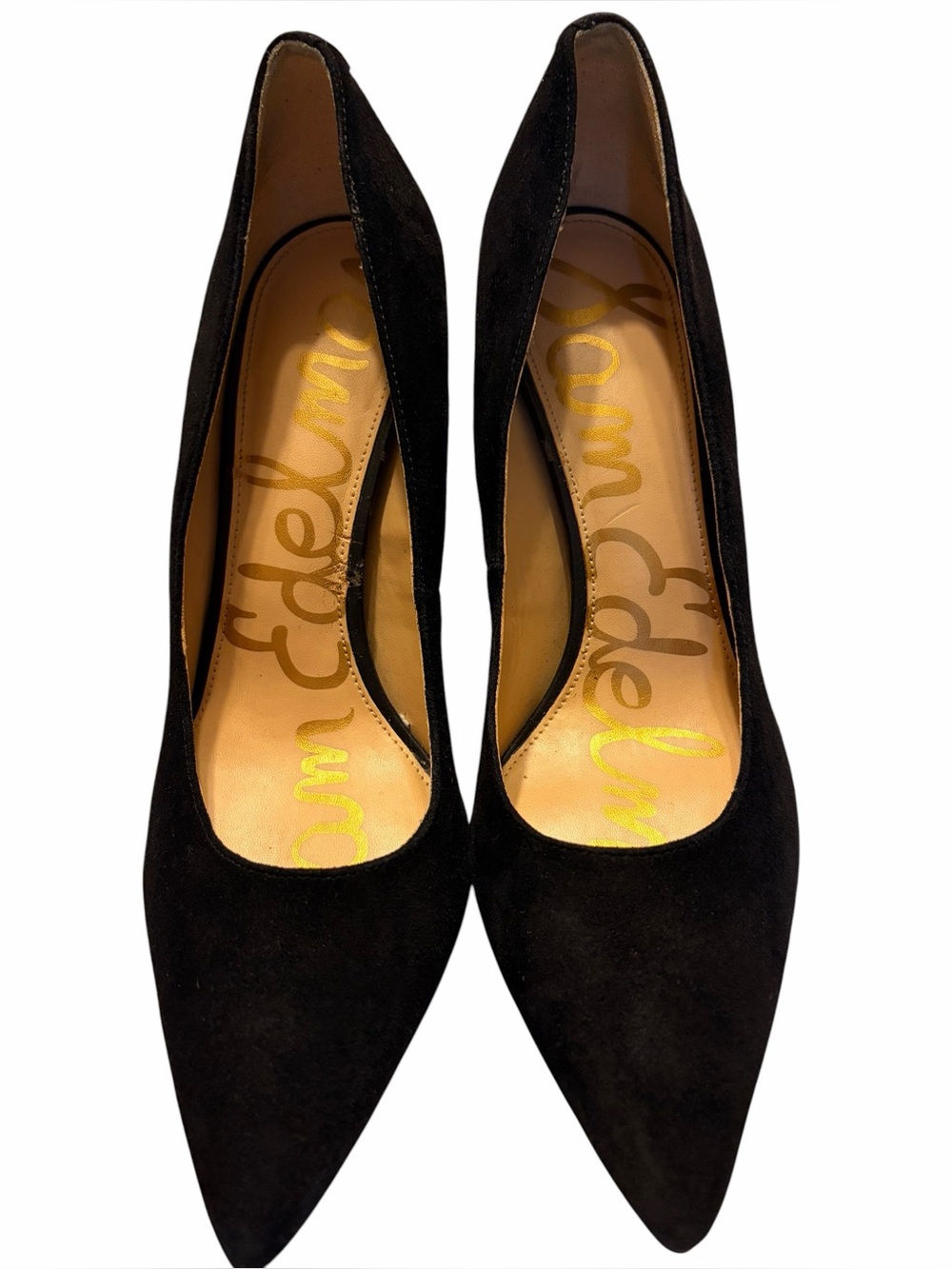 Sam Edelman Black Suede Pointed Toe Stilettos Pumps Size 8.